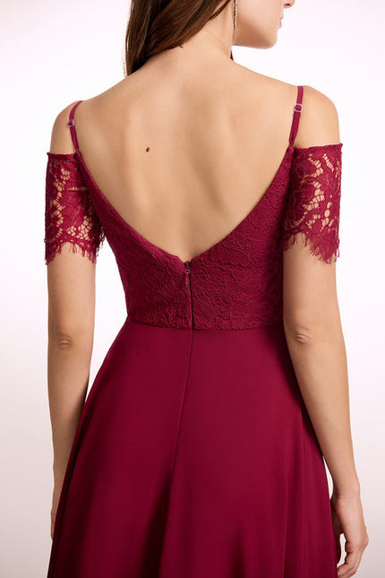 Robe Demoiselle D'Honneur Fluide Rose Pâle - gallery 3