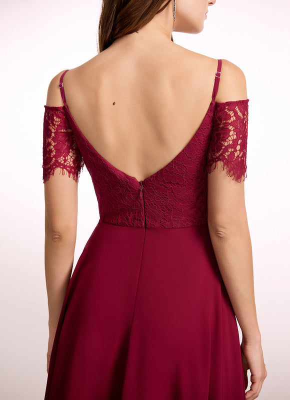 Robe Demoiselle D'Honneur Fluide Rose Pâle - gallery 3