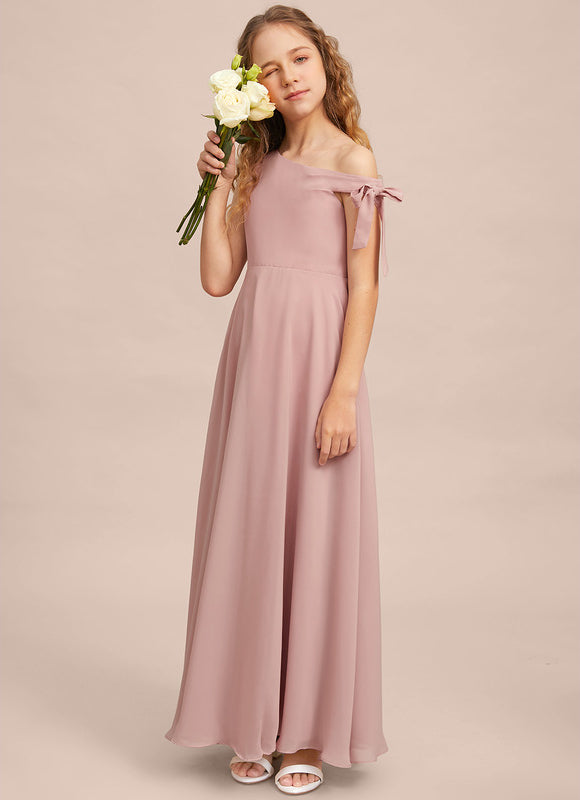 Robe Demoiselle D'Honneur Unicolore Élégante - gallery 3