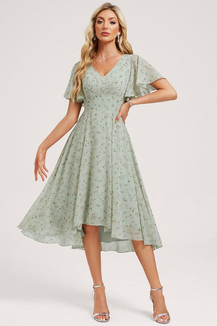 Robe Demoiselle D'Honneur Asymétrique Fluide