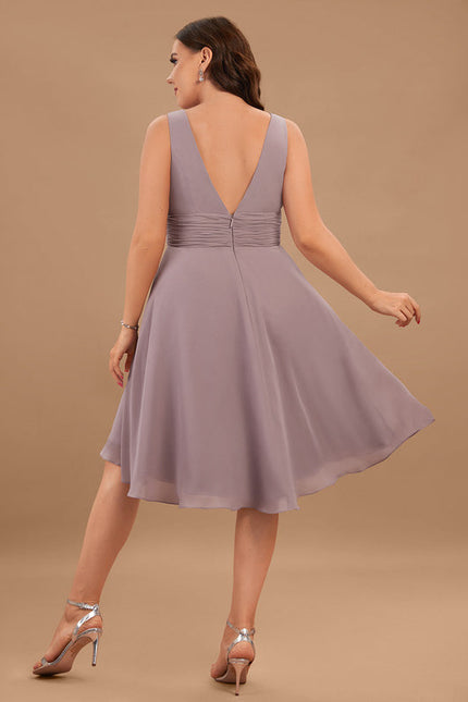 Robe Demoiselle D'Honneur Asymétrique Fluide - gallery 7