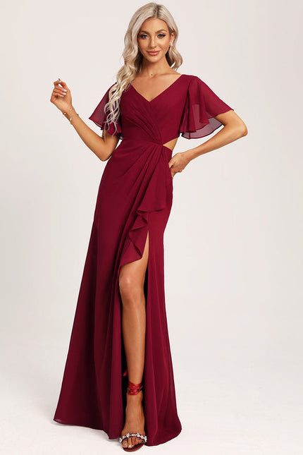 Robe Demoiselle D'Honneur À Volants Rose Pâle - gallery 5