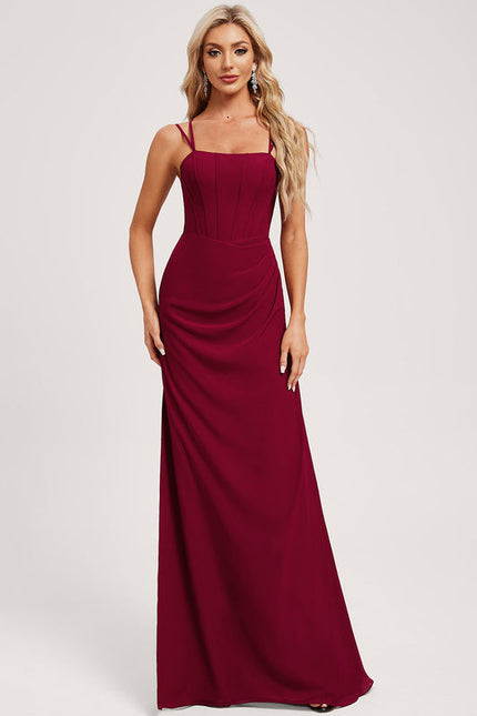 Robe Demoiselle D'Honneur Col Carré Ébène