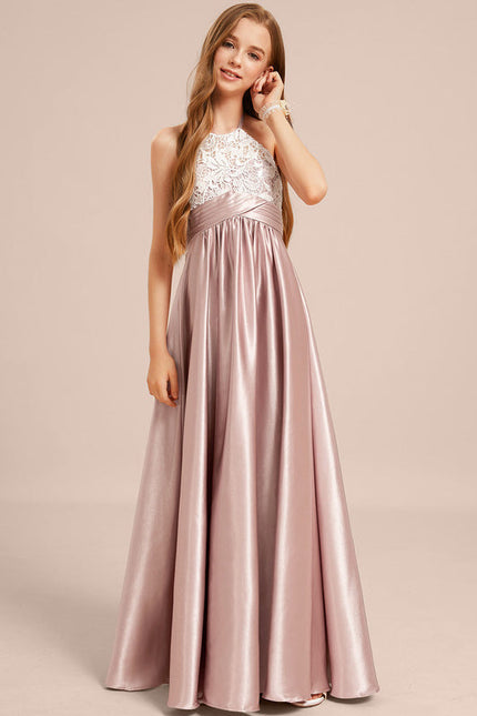 Robe Demoiselle D'Honneur Rose Dentelle - gallery 5