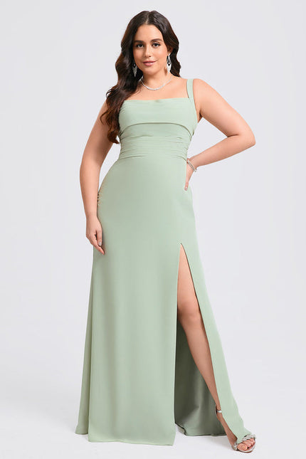 Robe Demoiselle D'Honneur Col Carré Ébène - gallery 6