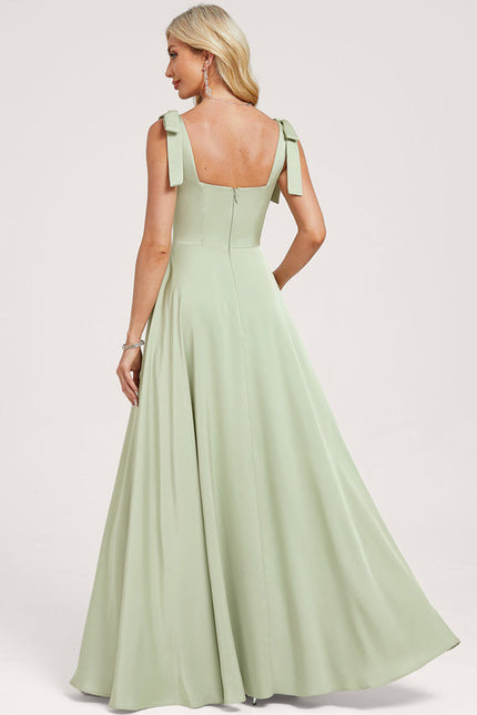 Robe Demoiselle D'Honneur Satin Vert Doux - gallery 4