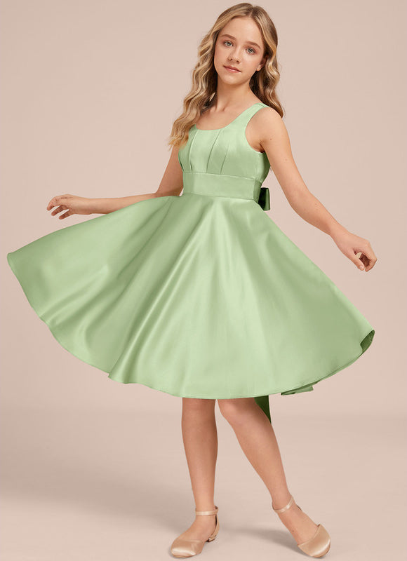 Robe Demoiselle D'Honneur Satin Vert Pastel