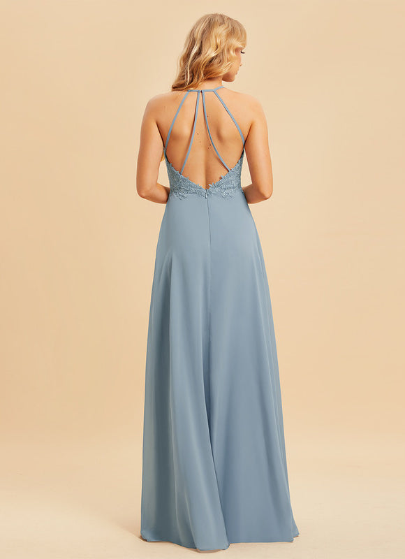 Robe Demoiselle D'Honneur Fluide Rose Pâle - gallery 4