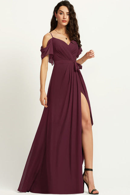 Robe Demoiselle D'Honneur À Volants Rose Pâle - gallery 1