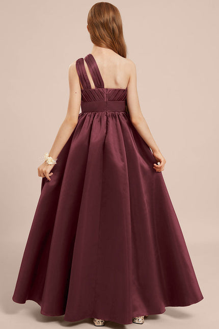 Robe Demoiselle D'Honneur Satinée Asymétrique Junior - gallery 1