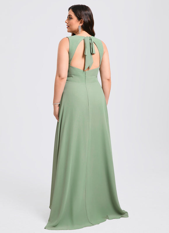 Robe Demoiselle D'Honneur Mousseline Verte - gallery 9