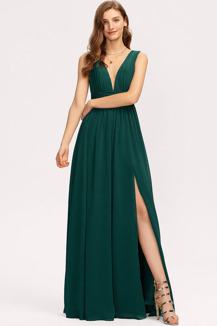 Robe Demoiselle D'Honneur Élégante Bordeaux - gallery 8