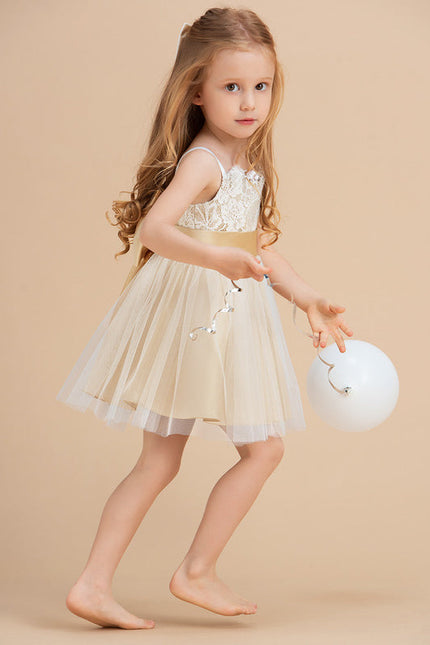 Robe Demoiselle D'Honneur Beige Doré - gallery 7