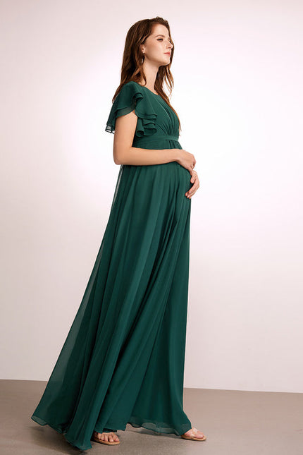 Robe Demoiselle D'Honneur Élégante Verte - gallery 2