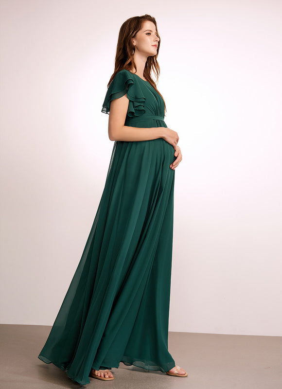 Robe Demoiselle D'Honneur Élégante Verte - gallery 2