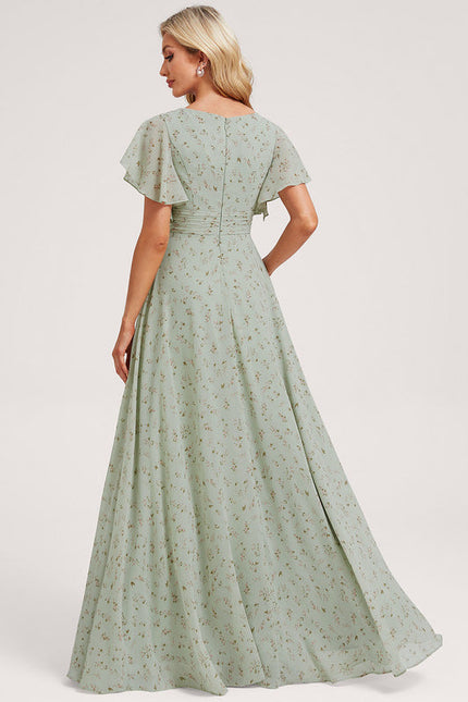 Robe Demoiselle D'Honneur À Volants Rose Pâle - gallery 5