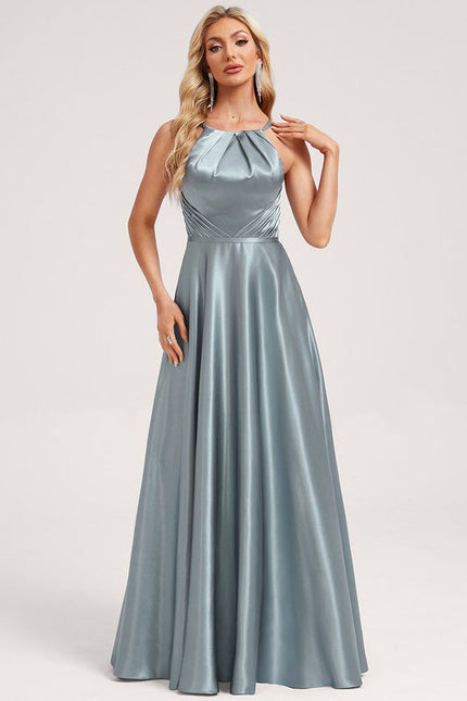 Robe Demoiselle D'Honneur Satin Bleu Nuit - gallery 1