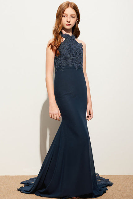 Robe Demoiselle D'Honneur Nuit Marine Élégante - gallery 3