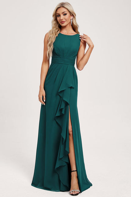 Robe Demoiselle D'Honneur Émeraude Fluide - gallery 2