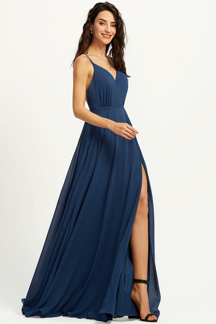 Robe Demoiselle D'Honneur Mousseline Beige - gallery 3