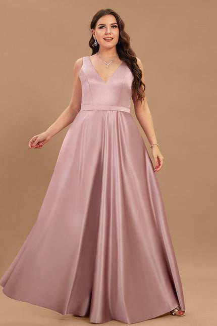 Robe Demoiselle D'Honneur Rose Satin - gallery 5