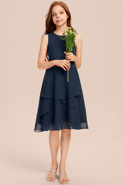 Robe Demoiselle D'Honneur Bleu Nuit Fluide