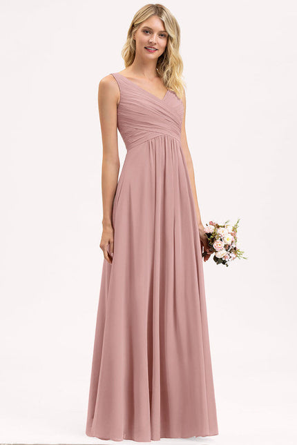 Robe Demoiselle D'Honneur Élégante Bordeaux - gallery 3