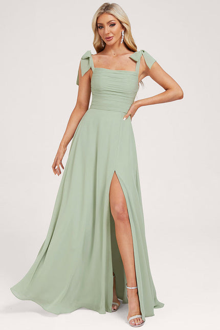 Robe Demoiselle D'Honneur Fluide Vert Tendre
