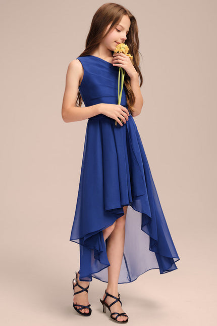 Robe Demoiselle D'Honneur Bleu Vif Cascade