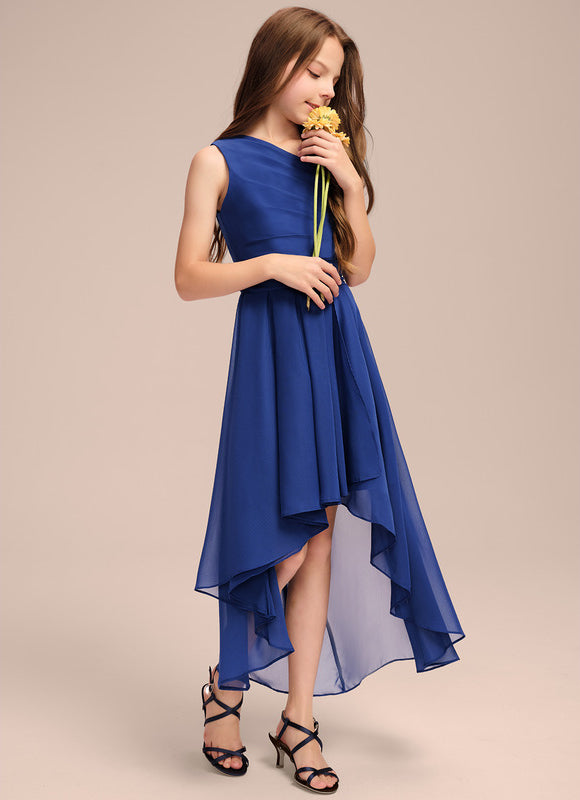 Robe Demoiselle D'Honneur Bleu Vif Cascade