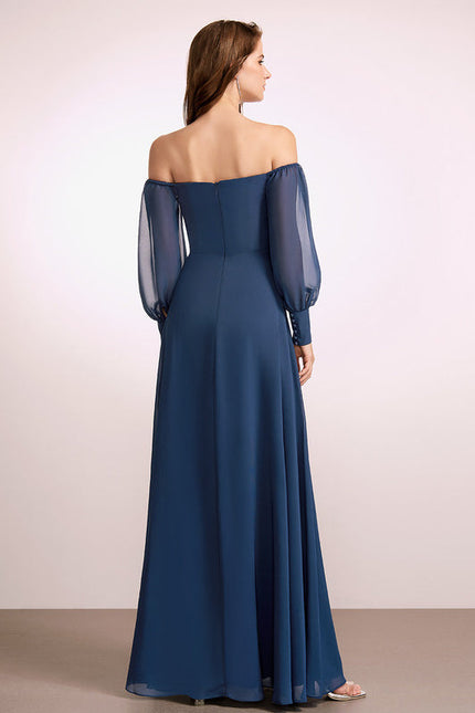 Robe Demoiselle D'Honneur Mousseline Émeraude - gallery 4