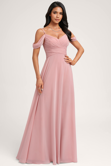 Robe Demoiselle D'Honneur Fluide Beige