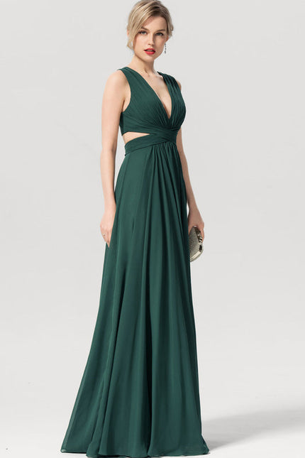 Robe Demoiselle D'Honneur Élégante Bordeaux - gallery 2