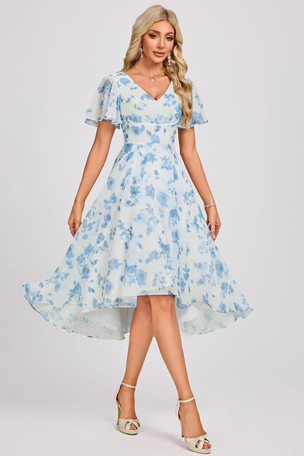 Robe Demoiselle D'Honneur Asymétrique Fluide