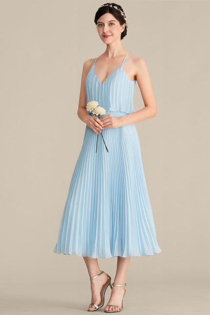 Robe De Demoiselle D'Honneur Bleu Pastel - gallery 3