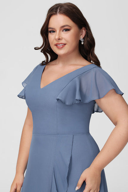 Robe Demoiselle D'Honneur Asymétrique Fluide - gallery 9