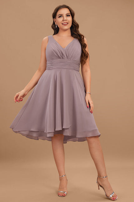 Robe Demoiselle D'Honneur Asymétrique Fluide - gallery 8