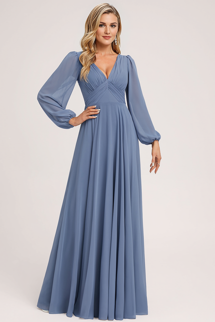 Robe Demoiselle D'Honneur Mousseline Beige - gallery 2