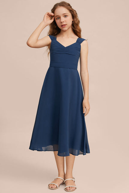 Robe Demoiselle D'Honneur Marine Élégante - gallery 2