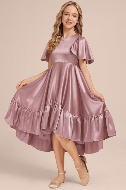 Robe Demoiselle D'Honneur Satin Ciel Ajustée - gallery 6