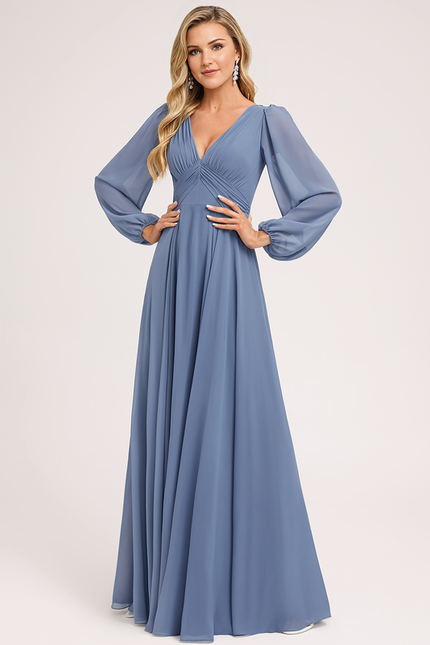 Robe Demoiselle D'Honneur Mousseline Beige - gallery 1