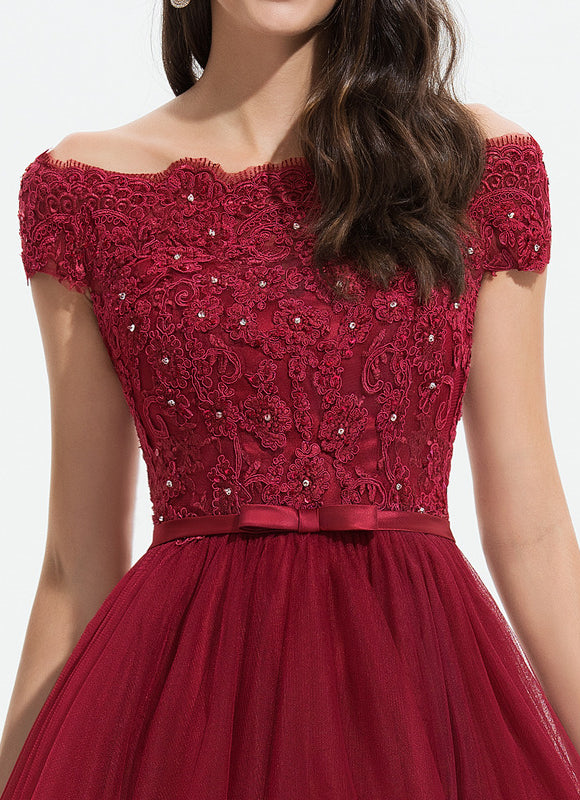 Robe Demoiselle D'Honneur Asymétrique Éclatante - gallery 1