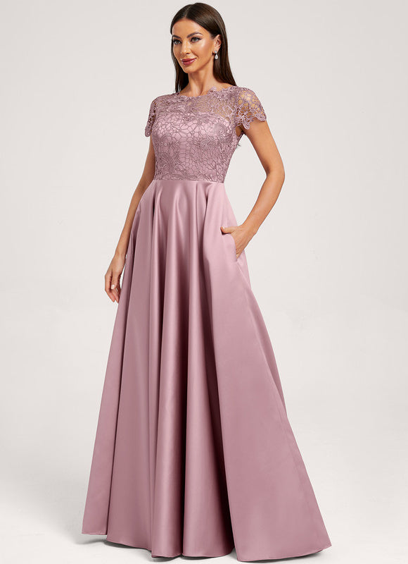 Robe Demoiselle D'Honneur Satin Mauve Élégante - gallery 4