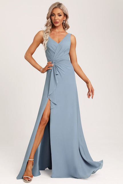 Robe Demoiselle D'Honneur À Volants Rose Pâle