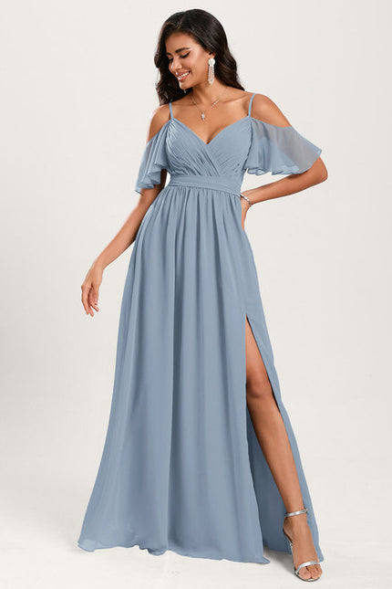 Robe Demoiselle D'Honneur Fluide Ciel