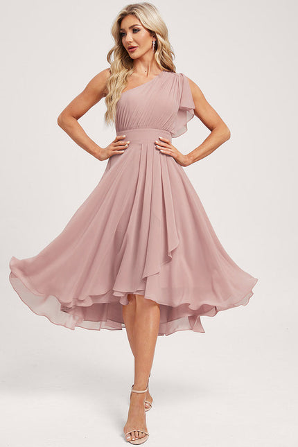 Robe Demoiselle D'Honneur Chiffon Rose