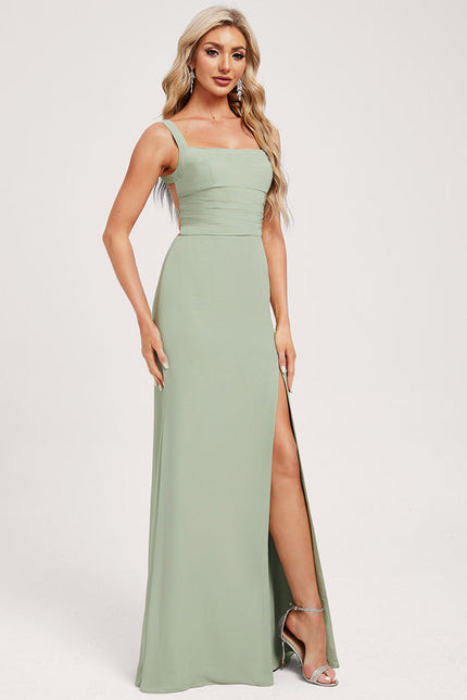 Robe Demoiselle D'Honneur Col Carré Ébène - gallery 1