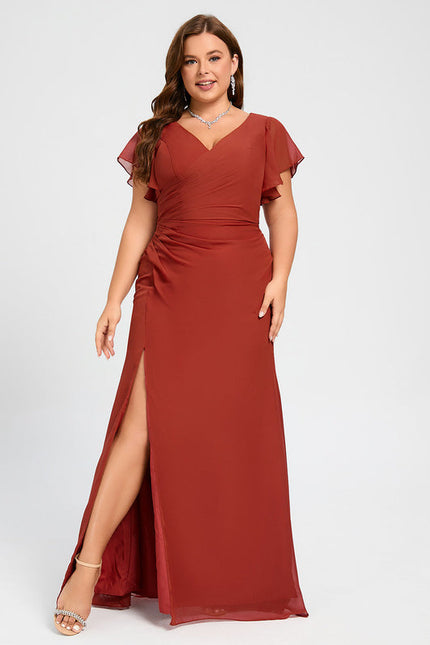 Robe Demoiselle D'Honneur À Volants Rose Pâle - gallery 8