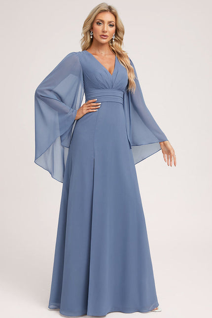 Robe Demoiselle D'Honneur Mousseline Beige - gallery 3