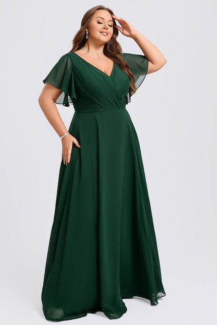 Robe Demoiselle D'Honneur À Volants Rose Pâle - gallery 7